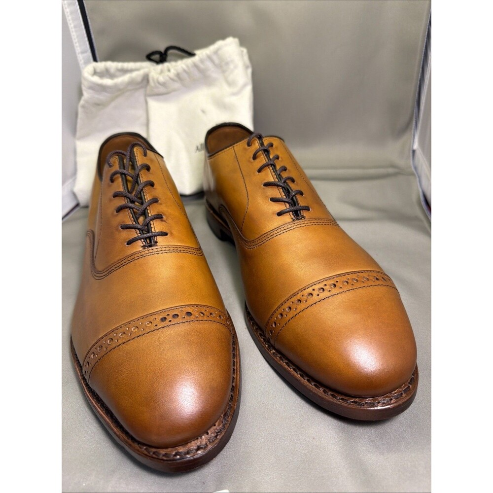 Allen Edmonds Fifth Avenue Walnut Cap-Toe Oxfords 9 3E - Excellent & Dust Bags